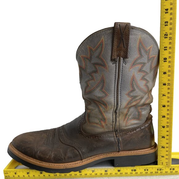 Twisted X Distressed Brown and Gray Western Boots - Picture 11 of 13